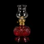 Đèn Dầu Thủy Tinh Bông Sen Cổ Phong Đế Đỏ Ruby - Chạm Khắc 3D Cao Cấp, Phong Cách Vintage Trang Trí Bàn Thờ, Trà Đạo