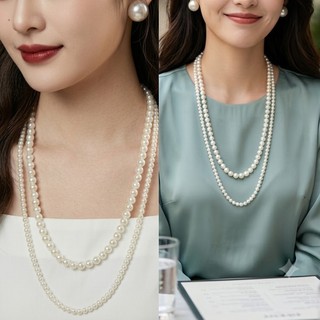[ DAISYN ] N632 dây chuyền áo dài , dây chuyền áo tấc, vòng cổ cưới 2 sợi ngọc trai nhân tạo