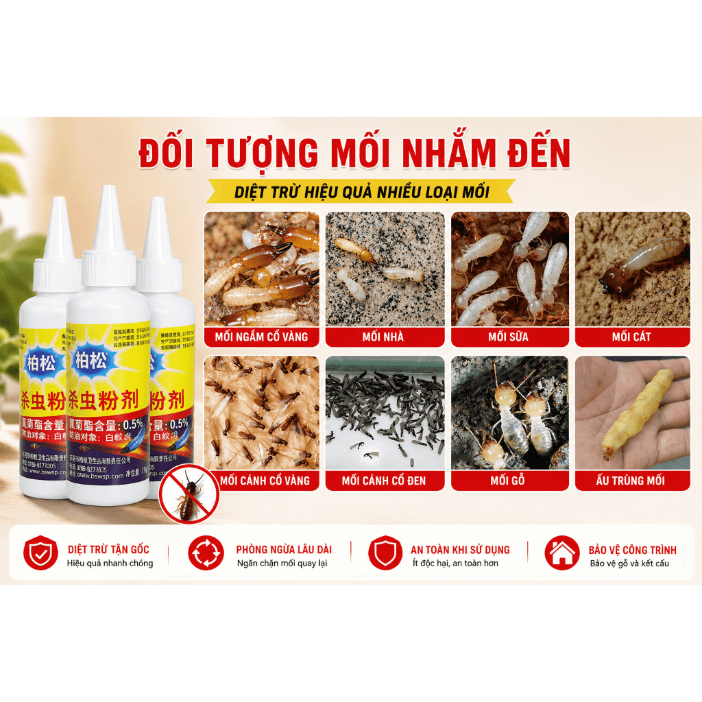 Thuốc Diệt Mối Dạng Bột 75g|Diệt Mối Tận Gốc|Diệt Gốc Tổ Mối|Bột Diệt Mối Nhà Mối Gỗ|Hiệu Quả Lâu Dài|Dễ Sử Dụng