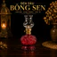 Đèn Dầu Thủy Tinh Bông Sen Cổ Phong Đế Đỏ Ruby - Chạm Khắc 3D Cao Cấp, Phong Cách Vintage Trang Trí Bàn Thờ, Trà Đạo