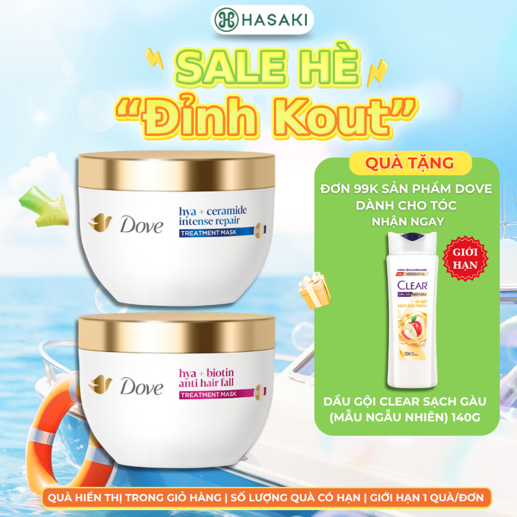 DOVE Kem Ủ Hya+Ceramide Phục Hồi Hư Tổn 300ML