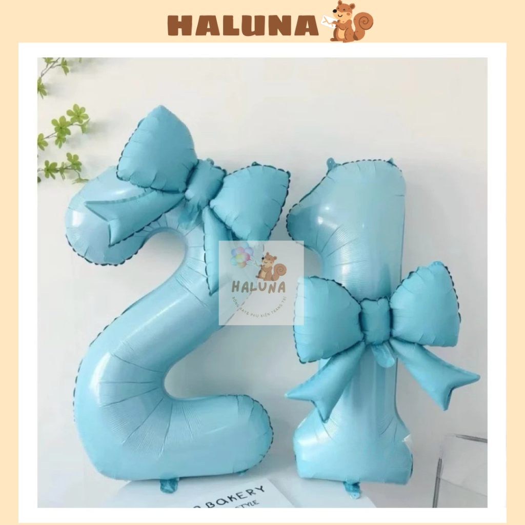 Bóng Số Kèm Nơ Cho Bé Gái Siêu Xinh, Bóng Số Tuổi 70cm Trang Trí Sinh Nhật, Thôi Nôi, Đầy Tháng