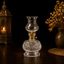 Đèn Dầu Thủy Tinh Bông Sen Cổ Phong Đế Đỏ Ruby - Chạm Khắc 3D Cao Cấp, Phong Cách Vintage Trang Trí Bàn Thờ, Trà Đạo