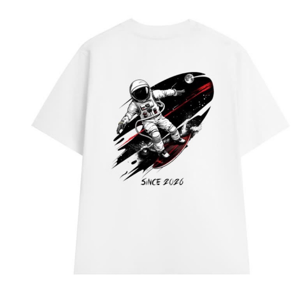 Áo Thun Unisex WETHE Phi Hành Gia / Cotton 2 Chiều Dày Dặn / Màu Trắng , Đen