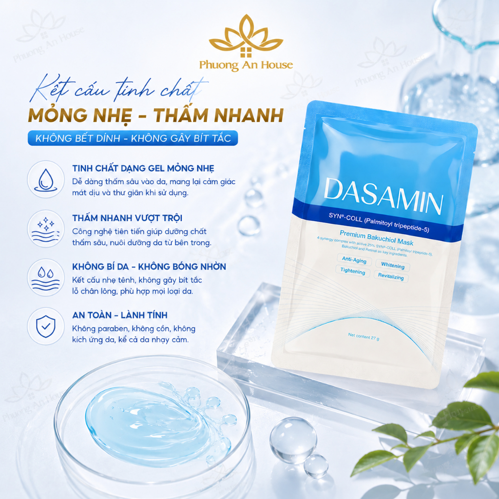 Mặt nạ Dasamin Premium Bakuchiol Mask giảm mụn trắng da
