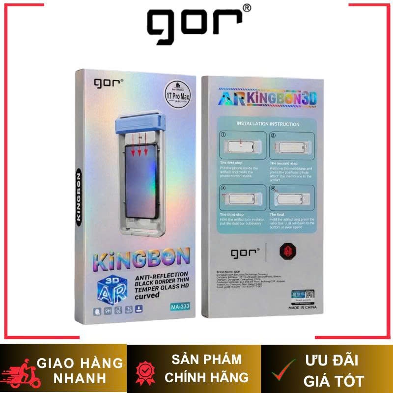Cường Lực GOR 3D Có Khung Chống Chói Full Tràn Viền Vát Cạnh  MA-333| MA-334 Chính Hãng cho iP