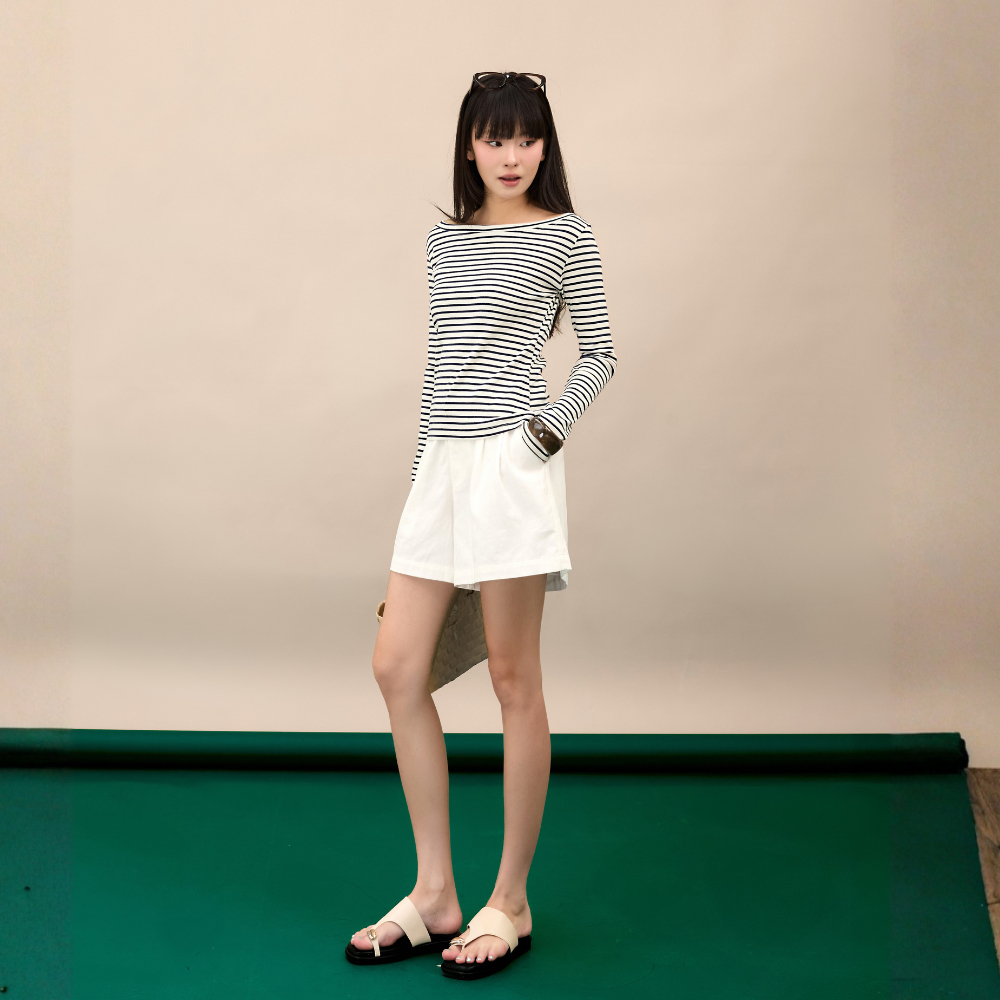 Quần short nữ dáng chữ a Miya Miều Est.2013 chất vải kaki cotton đứng form mặc hằng ngày