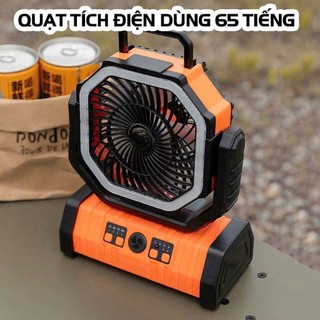 Quạt tích điện F6 pin 20.000mAh test thực tế 65 tiếng liên tục nhỏ gọn dùng camping cắm trại, dã ngoại