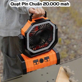 Quạt tích điện F6 pin 20.000mAh test thực tế 65 tiếng liên tục nhỏ gọn dùng camping cắm trại, dã ngoại