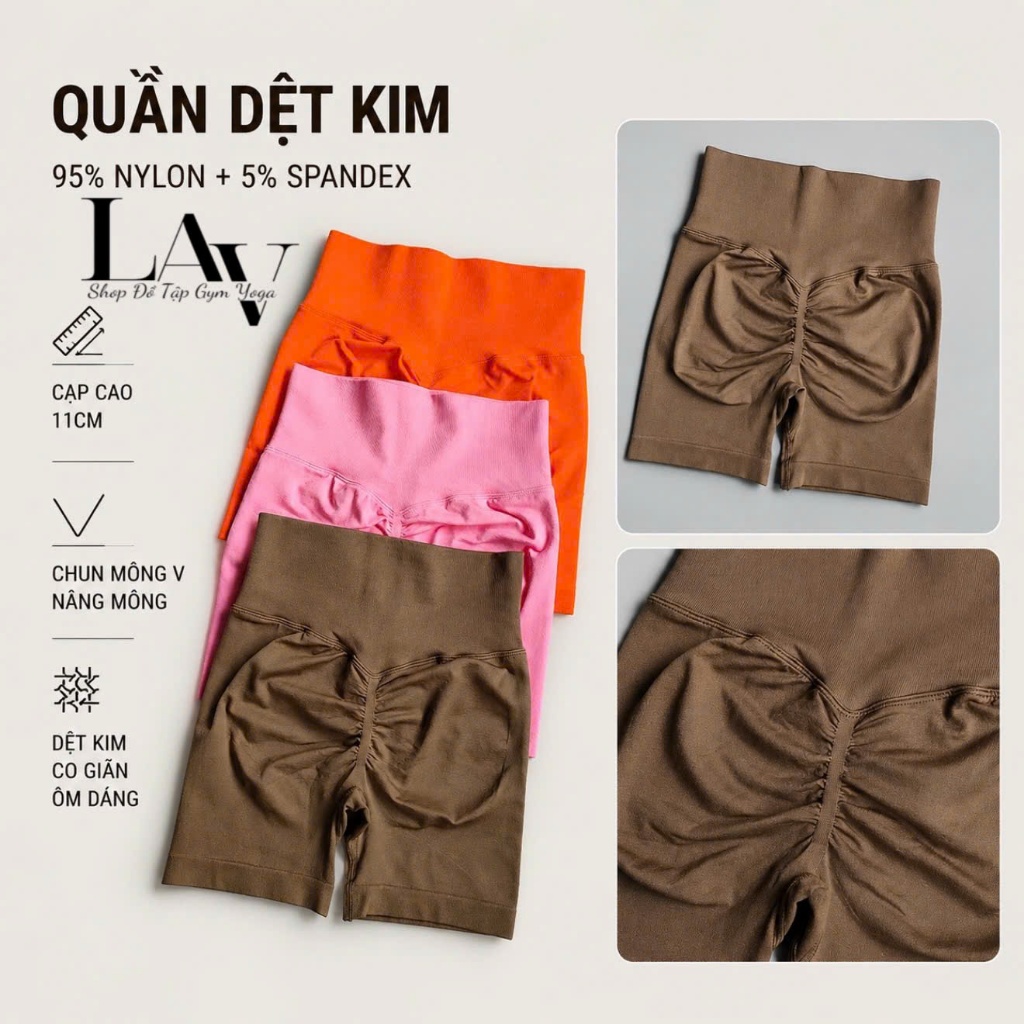Quần legging đùi tập gym yoga MITAO nâng mông cạp cao gen bụng co dãn 4 chiều - LAV Activewear/3DK19