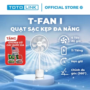 Quạt Sạc Kẹp Đa Năng TOTOLINK Fan01 – Kẹp Xe Nôi, Nôi Em Bé, Bàn Làm Việc – Pin Lâu, Xoay 360°, Sạc Type-C