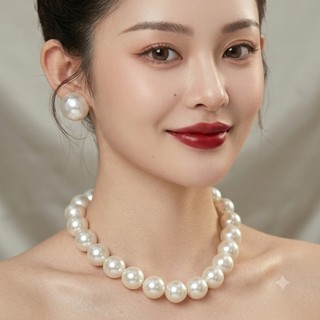 [N631] Choker Dây Chuyền Áo Dài, Dây Chuyền Áo Tấc, Vòng Cổ Cưới 1 Sợi Ngoc Trai Nhân Tạo 16mm - DAISYN