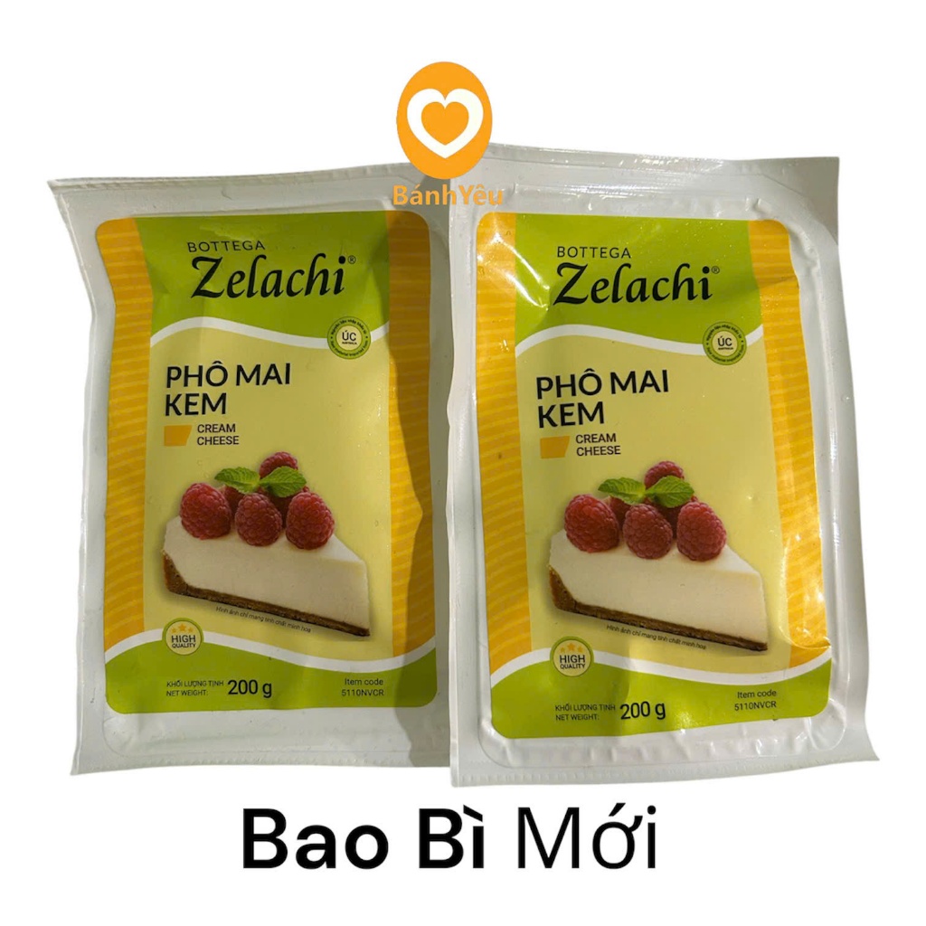 (Chỉ Giao TP.HCM) Cream cheese/ Phô mai kem Zelachi dùng làm bánh 200g - DL06