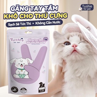 Tushie Treats Găng Tay Lau Mắt Cho Chó Mèo (Gói 7 Cái), Vệ Sinh Vết Ố & Gỉ Mắt Thú Cưng Không Cồn, Dịu Nhẹ An Toàn