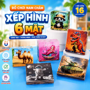 Đồ Chơi Xếp Hình Nam Châm 6 Mặt Cho Bé – Ghép Hình Trí Tuệ Phát Triển Tư Duy