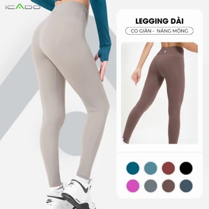Quần Legging Nữ Tập Gym Yoga AT1 ICADO Quần Legging Cạp cao Co Giãn 4 chiều Ôm Dáng thế giới đồ tập