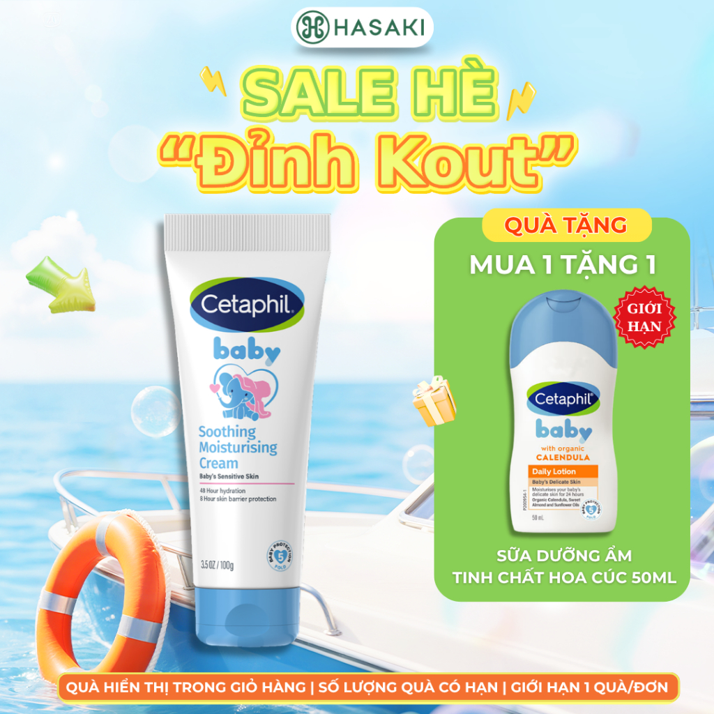 Kem Dưỡng Ẩm Và Làm Dịu Da Cho Bé Cetaphil Baby Soothing Moisturising Cream 100g
