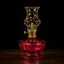 Đèn Dầu Thủy Tinh Cổ Phong Đế Đỏ Ruby Cao Cấp - Họa Tiết Trạm Khắc Tinh Xảo, Phong Cách Vintage Trang Trí Bàn Thờ, Trà Đ