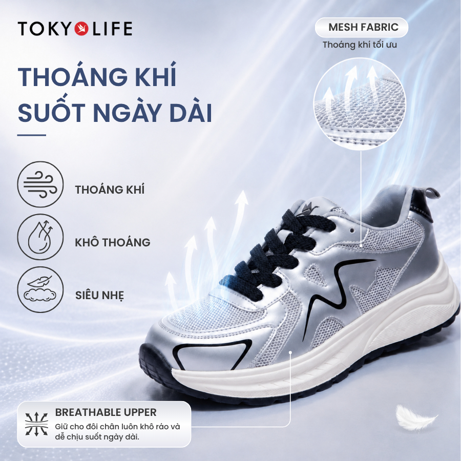 Giày thể thao nữ TOKYOLIFE êm chân thoáng khí thiết kế thời trang trẻ trung năng động 40004407