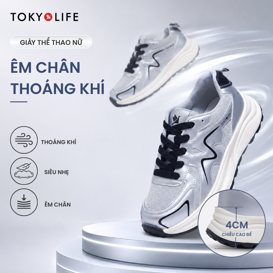 Giày thể thao nữ TOKYOLIFE êm chân thoáng khí thiết kế thời trang trẻ trung năng động 40004407
