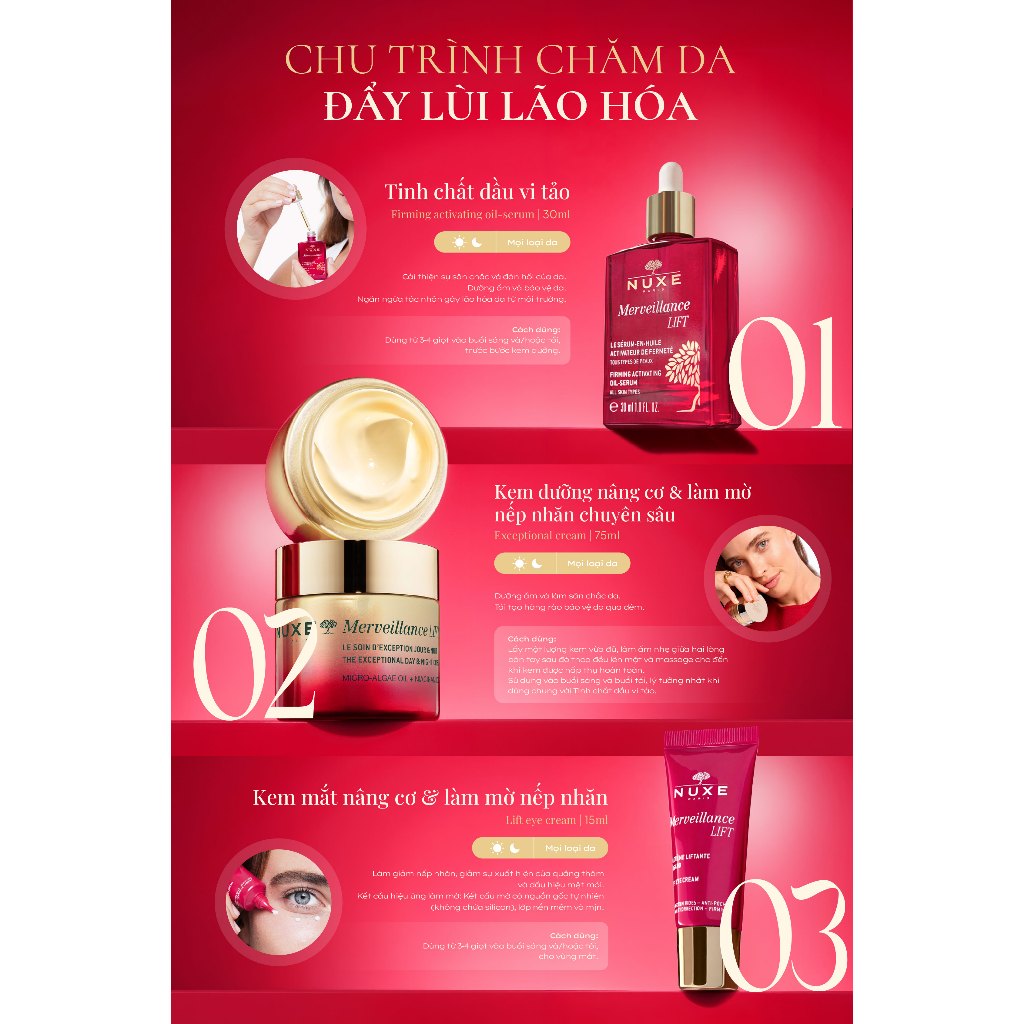 Kem dưỡng săn chắc da và giảm các dấu hiệu lão hóa Ngày & Đêm NUXE Merveillance LIFT 75ml