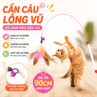 Cần Câu Mèo - Bộ Đồ Chơi Mèo Vui Nhộn, Thiết Kế Chắc Chắn, Phù Hợp Mèo Con & Mèo