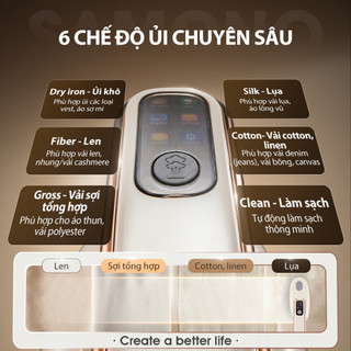 (BH 1 năm) Bàn ủi hơi nước cầm tay SAMONO SW-GSG200 2in1 phù hợp cho mọi loại vải bàn là cầm tay dung tích lớn