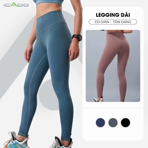 Quần Legging Nữ Tập Gym Yoga ICADO QD-23 Chạy Bộ Dày Dặn Co Dãn Tốt,Ôm Dáng Giữ Form thế giới đồ tập