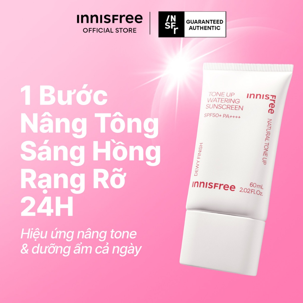 Kem chống nắng nâng tông innisfree Tone Up Watering Sunscreen SPF 50+ PA++++ 60ml