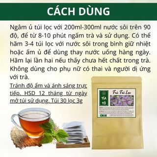 Trà Tía Tô Túi Lọc - Hỗ Trợ Gout, Đau Nhức Xương Khớp, Giải Cảm, Căng Thẳng - Triệu Quang Túi 30 Lọc