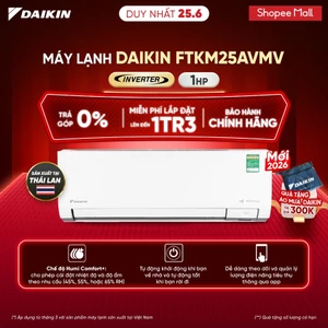 MỚI 2026 - Máy lạnh Daikin Inverter 1 chiều FTKM25AVMV 1 HP (9000 BTU)