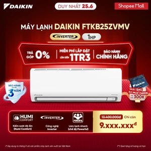 Máy Lạnh Daikin Inverter 1 chiều FTKB25ZVMV 1HP 9000BTU - Model 2025