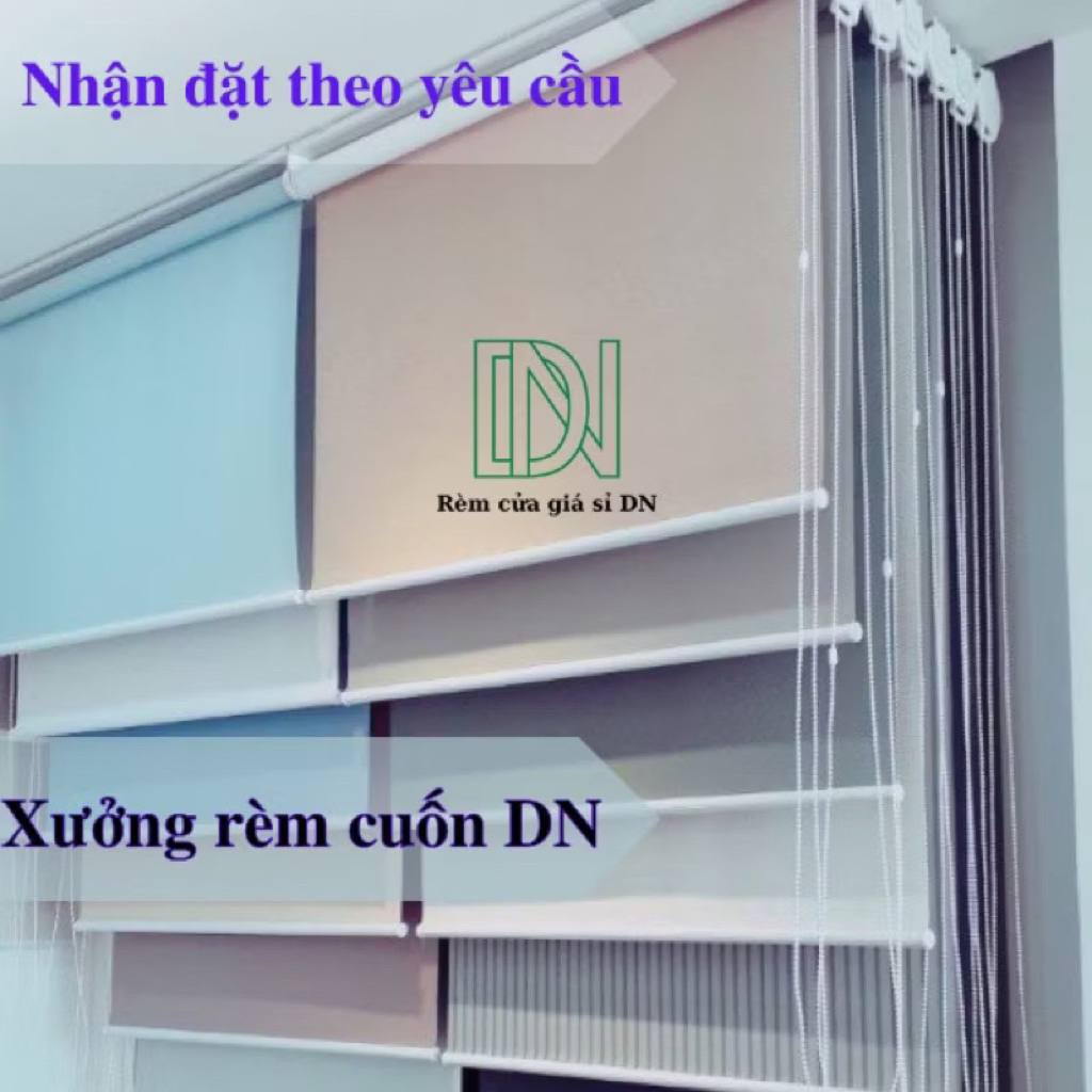 (Loại vải dày có khung chắc) Rèm cuốn , Rèm văn phòng DN-Blinds che cửa sổ chống nắng cản sáng 100%