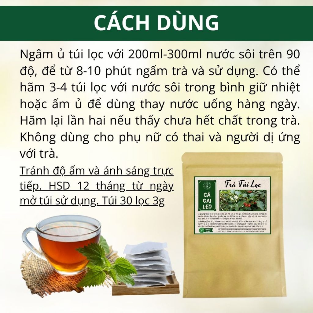 Trà Cà Gai Leo Túi Lọc - Mát Gan, Thanh Nhiệt - Triệu Quang 30 Túi Lọc