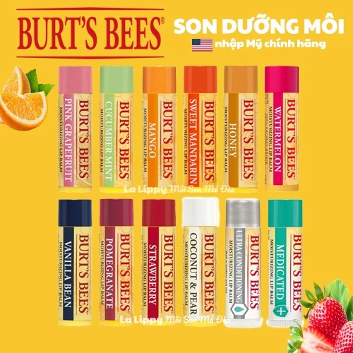 Son Dưỡng Môi Burt's Bees Hàng Mỹ Nhiều Mùi