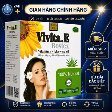 ivita.E Rostex Vitamin E - Aloe Vera Oil Vivita.E Rostex là thực phẩm bổ sung chứa Vitamin E kết hợp với tinh dầu nha