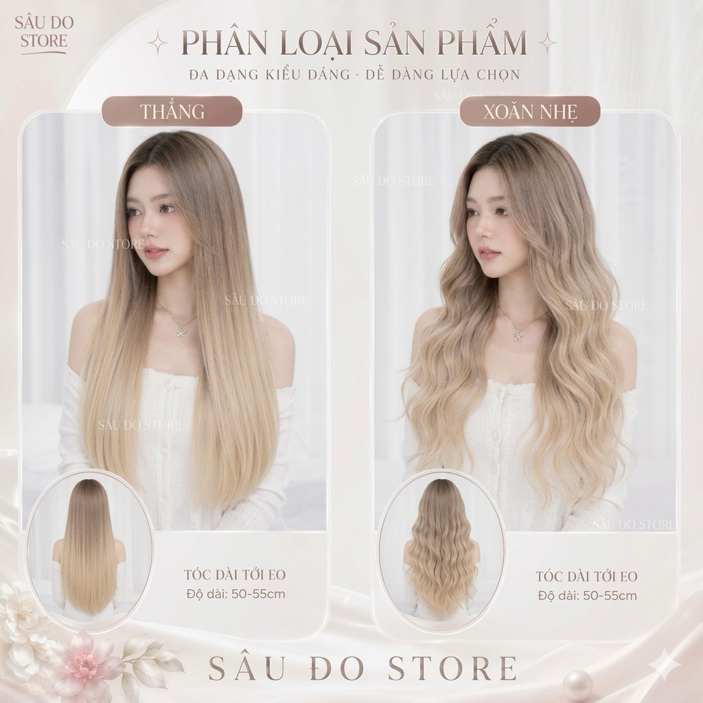 💋TẶNG LƯỚI TRÙM💋 TÓC NGUYÊN ĐẦU NHUỘM OMBER NÂU KHÓI BẠCH KIM SANG CHẢNH