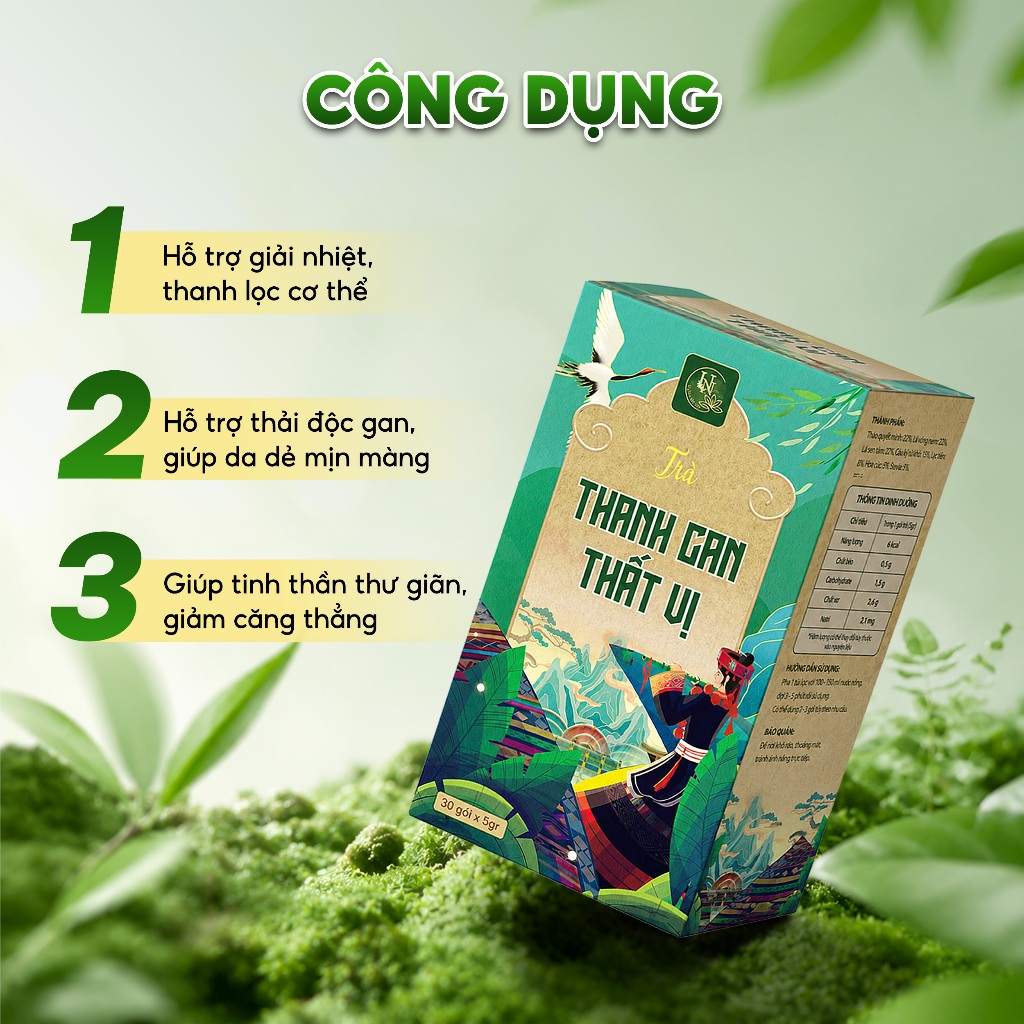 Trà Thảo Mộc Thanh Can Thất Vị Uyên Nhiên Hương Vị Tự Nhiên Dịu Nhẹ - Hộp 30 Túi x 5g