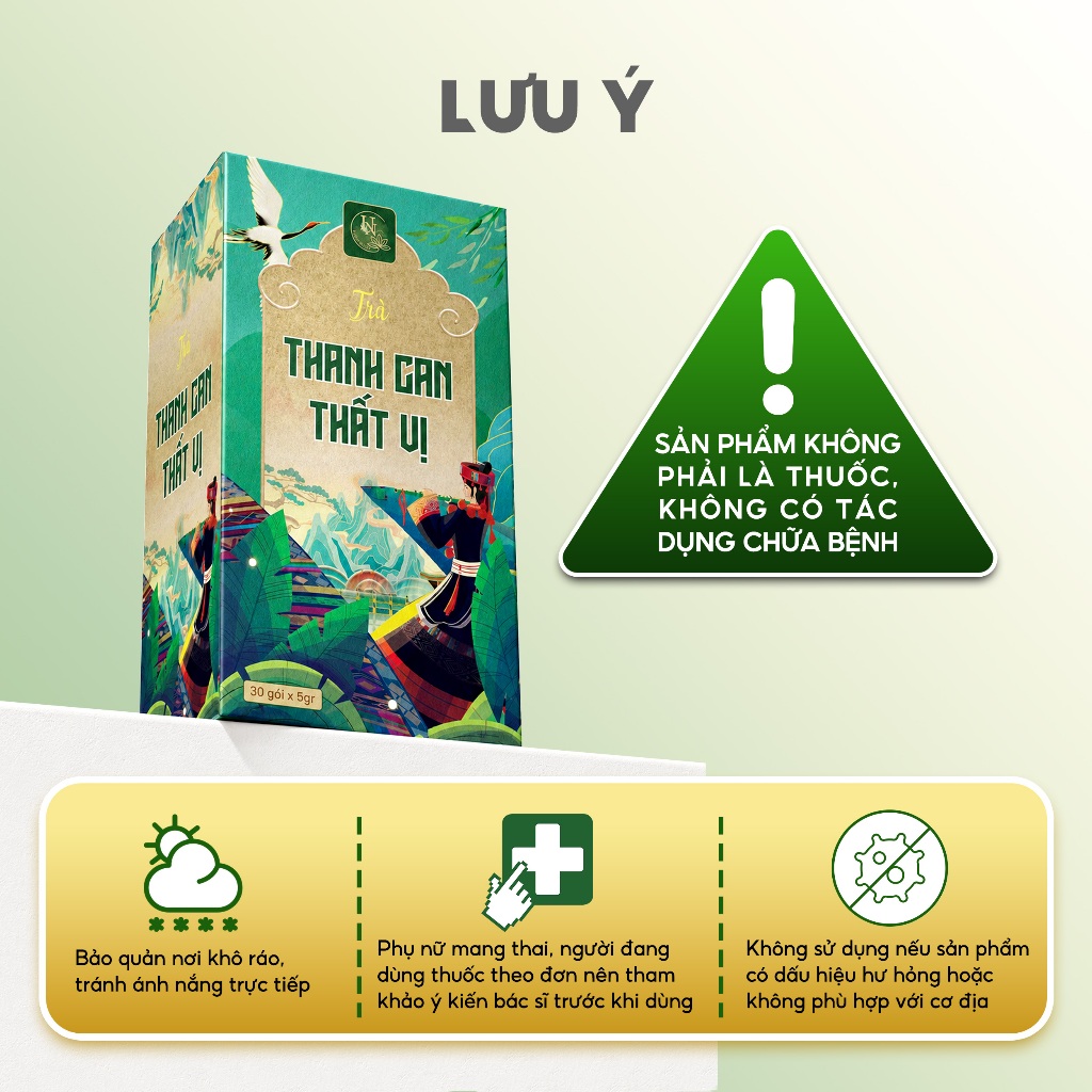 Trà Thảo Mộc Thanh Can Thất Vị Uyên Nhiên Hương Vị Tự Nhiên Dịu Nhẹ - Hộp 30 Túi x 5g