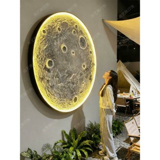 (Hàng cao cấp) Mặt trăng sáng xuyên toàn bộ bề mặt trong, đèn mặt trắng decor quán cafe, sự kiện, cửa hàng, spa