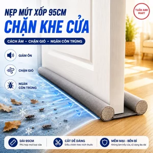 Combo 5 cái Nẹp Mút Xốp 95cm Chặn Đáy Khe Cửa, Gió Mùa Cách Nhiệt Cách Âm, Ngăn Côn Trùng, Chống Kẹt Tay Chân Bé