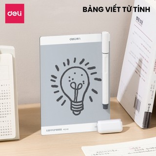 Bảng Tự Xóa Không Mực Deli - Bảng Trơn/ Ô Ly Màn Hình Nhám Kèm Bút Ngòi 0.65mm Viết Như Paperlike, Bảo Vệ Mắt