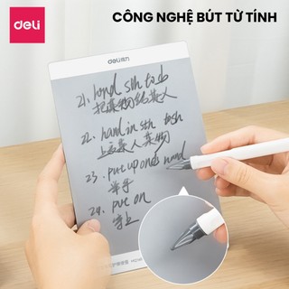 Bảng Tự Xóa Không Mực Deli - Bảng Trơn/ Ô Ly Màn Hình Nhám Kèm Bút Ngòi 0.65mm Viết Như Paperlike, Bảo Vệ Mắt