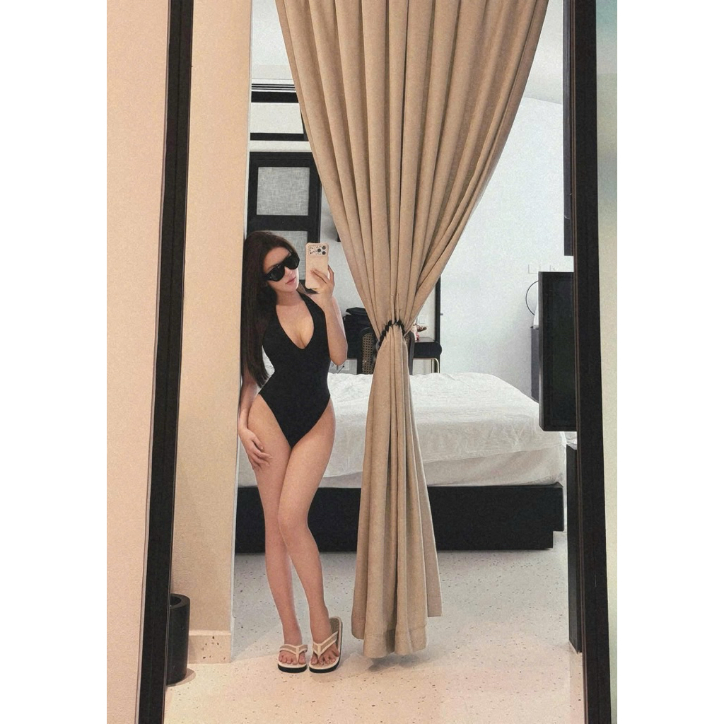 Áo body suits cổ yếm đi biển siu gợi cảm tôn dáng