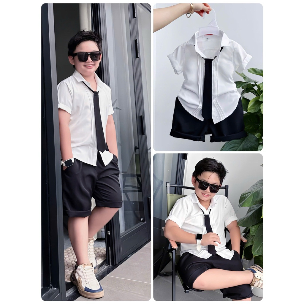 set sơmi công tử kèm cravat TONI BRAND 10-52kg