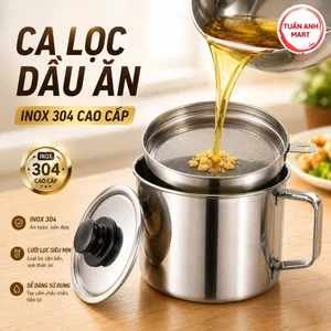 Ca lọc dầu ăn bằng inox cao cấp