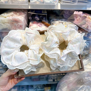 [Ảnh thật ở cuối] Scrunchie ren viền trắng dễ thương