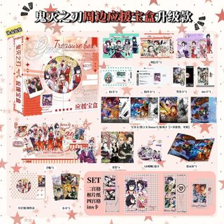 [HÀNG SẴN] Hộp Quà Anime Manga Thanh Gươm Diệt Quỷ - hộp quà 20-30 Món Phụ Kiện Card Kimetsu No Yaiba