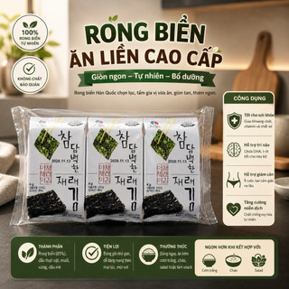 Lốc 3 gói rong biển ăn liền Hàn Quốc vị truyền thống lốc trắng