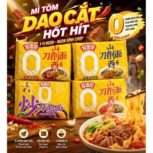 Combo 5 gói Mì trộn dao cắt Sơn Tây không chiên jinmailang 4 hương vị, đậm đà thơm ngon